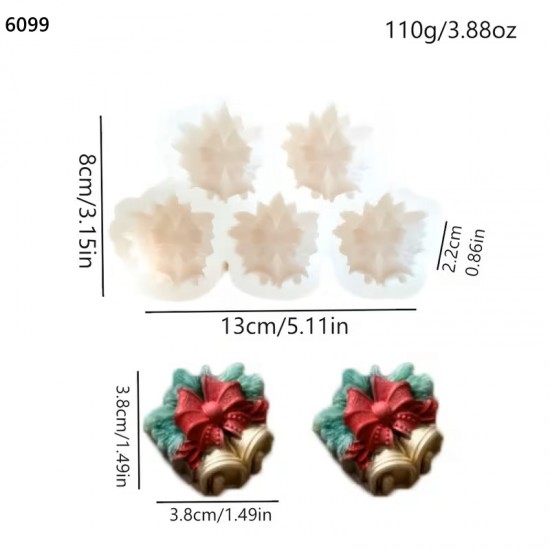 YY6099 Yılbaşı Temalı Süslü Çan Silikon Kalıp